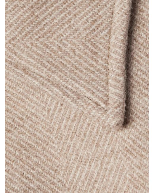 STÒFFA Natural Belted Herringbone Wool Coat for men