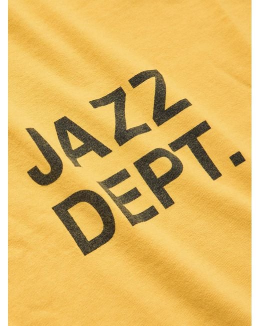 GALLERY DEPT. Yellow Jazzy Logo-Print Cotton-Jersey T-Shirt for men