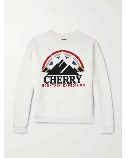 Felpa in jersey di cotone con logo Mountain Expedition di CHERRY LA in White da Uomo