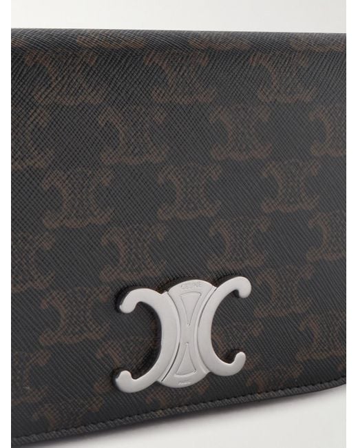 Céline Triomphe Umhängetasche aus beschichtetem Canvas mit Logoprint und Lederbesatz in Gray für Herren