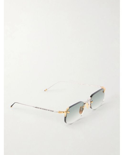 Jacques Marie Mage Metallic Fonda Rimless Silver-tone Titanium Sunglasses for men
