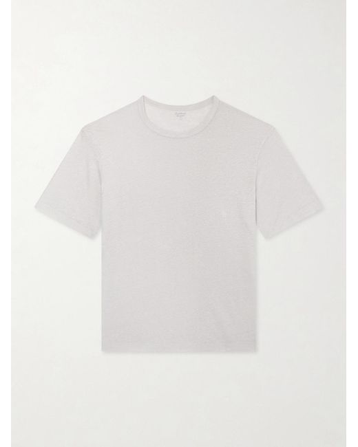 Hartford White Linen-jersey T-shirt for men
