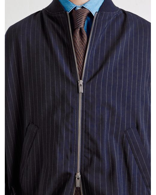 Barena Blue Gabier Fulgor Striped Wool-blend Bomber Jacket for men