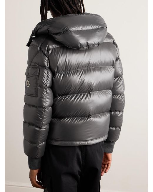 Moncler Gray Maljasset Slim-fit Quilted Lacquered-nylon Hooded Down Jacket for men