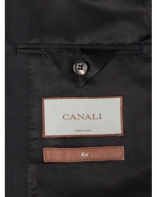 Canali Black Kei Wool-Blend Twill Blazer for men