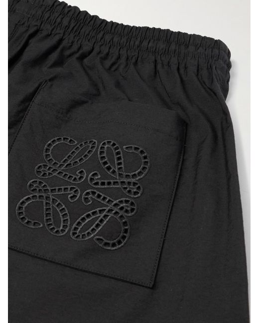 Loewe Paula's Ibiza Gerade geschnittene verkürzte Hose aus einer Baumwollmischung mit Kordelzugbund in Black für Herren