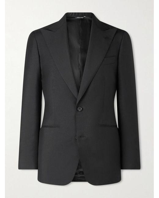 Saman Amel Black Woven Blazer for men