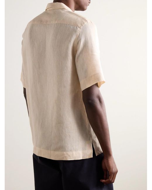 Paul Smith Natural Convertible-collar Linen Shirt for men