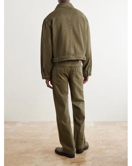 MANAAKI Green Pita Garment-Dyed Organic Denim Jacket for men