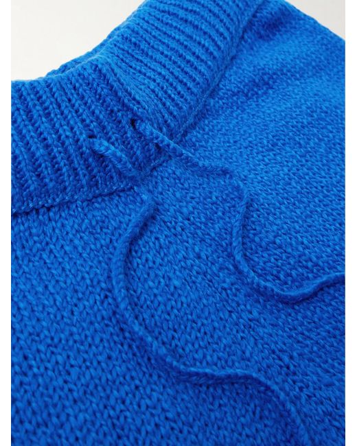 CHERRY LA Blue Straight-leg Cotton Drawstring Shorts for men