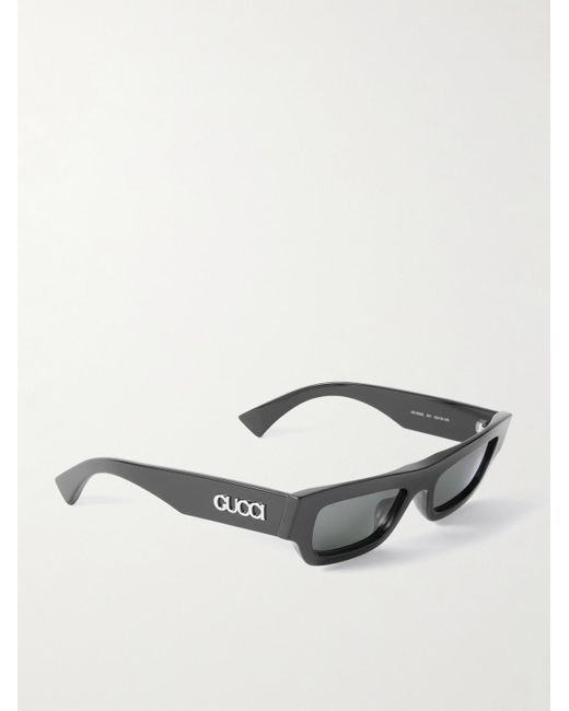 Gucci Black Rectangular-Frame Acetate Sunglasses for men