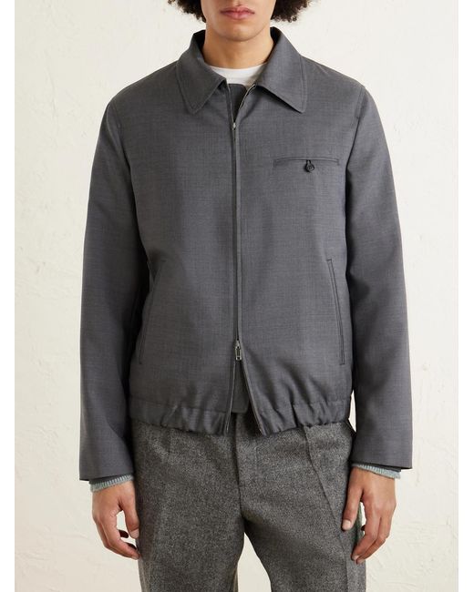 Slowear Gray Montedoro Wool Bomber Jacket for men