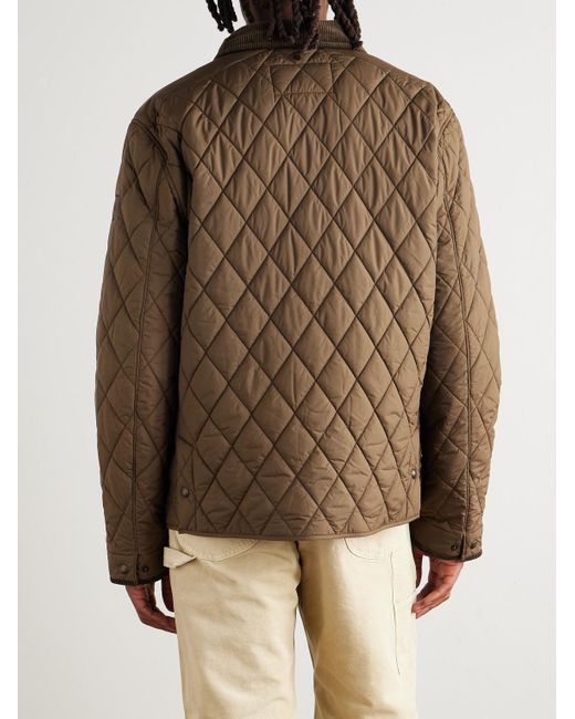 Polo Ralph Lauren Brown Corduroy-Trimmed Padded Quilted Shell Field Jacket for men