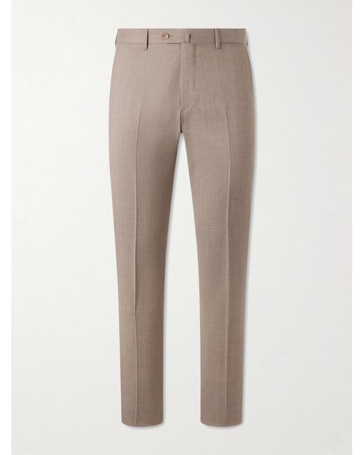 Caruso Natural Straight-Leg Wool Suit Trousers for men