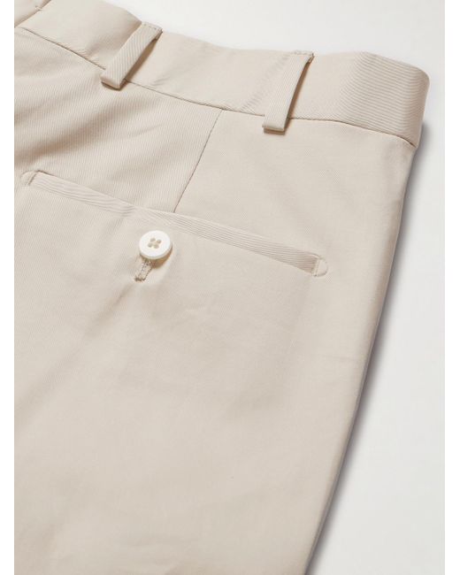Kingsman Natural Straight-leg Cotton-blend Twill Trousers for men
