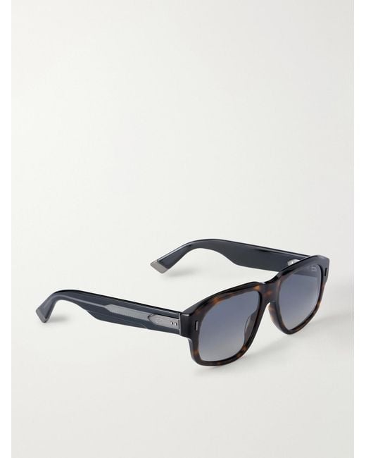 Dior Black Diortailoring N1I Havana Geometric Acetate Sunglasses for men