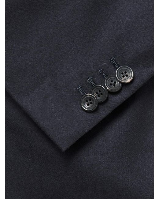 Drake's Blue Virgin Wool-Flannel Suit Jacket for men