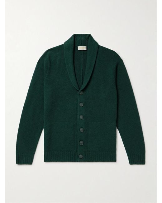 John Smedley Green Rockford Shawl-Collar Recycled-Cashmere And Merino Wool-Blend Cardigan for men