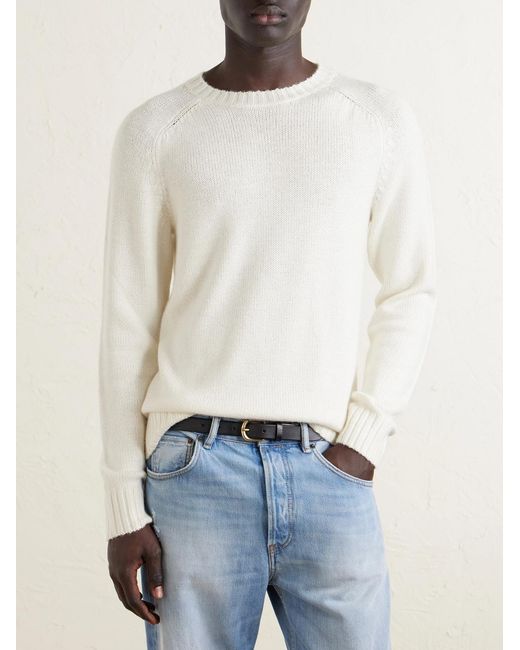 Gabriela Hearst White Norwich Cashmere Sweater for men