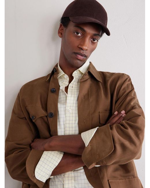 James Purdey & Sons Brown Logo-embroidered Cotton-corduroy Baseball Cap for men