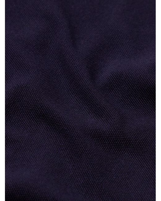 Loro Piana Blue Cotton And Silk-Blend Piqué Polo Shirt for men