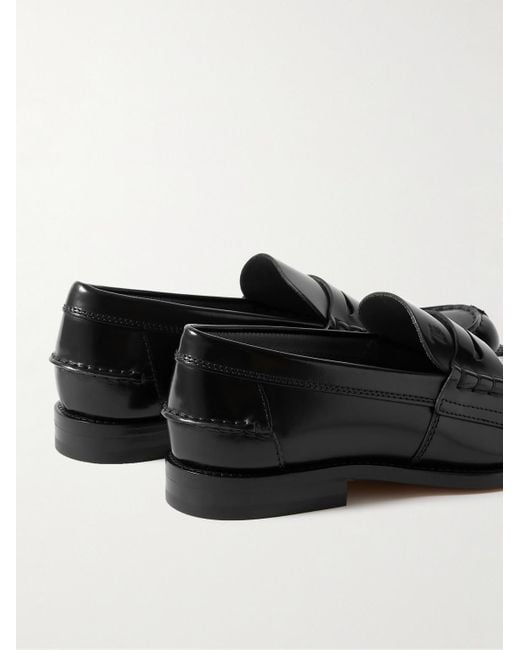 Tod's Black Glossed-leather Penny Loafers for men