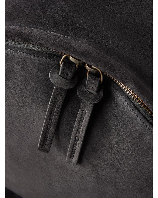 Officine Creative Black Oc 001 Suede Backpack for men