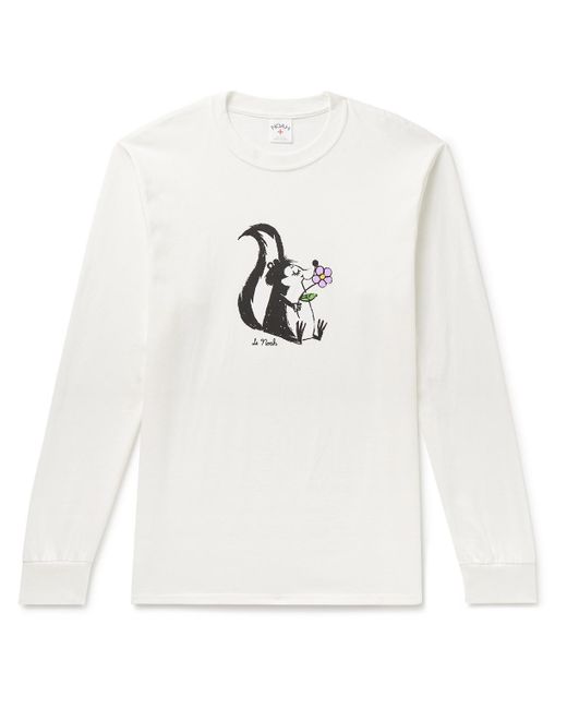 Noah NYC White Printed Cotton-jersey T-shirt for men