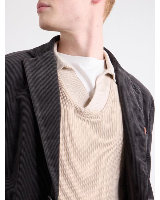 Barena Black Cotton-Blend Corduroy Blazer for men