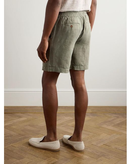 Mr P. Green Straight-Leg Linen Shorts for men