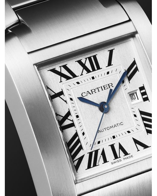 Cartier Black Tank Française Automatic 36.7Mm Stainless Steel Watch, Ref. No. Wsta0067 for men