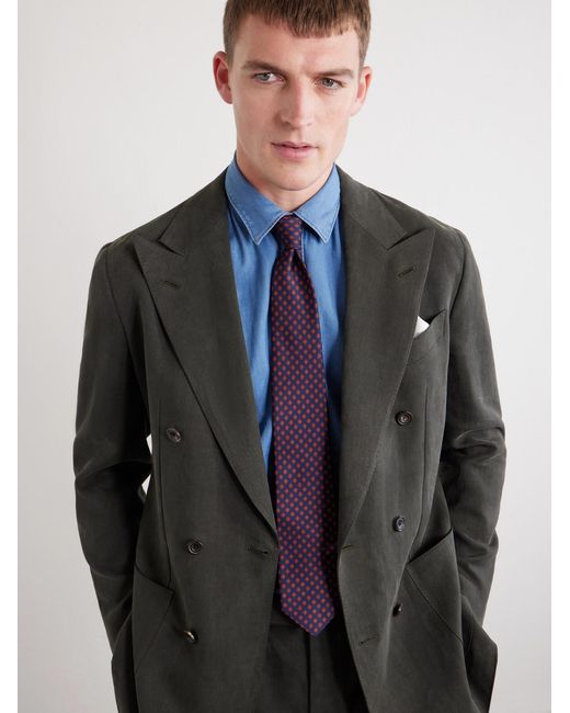 Drake's Purple 8cm Printed Silk-twill Tie for men