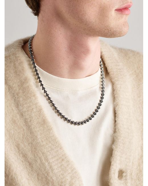 David Yurman Black Armory Sterling Silver Diamond Necklace for men