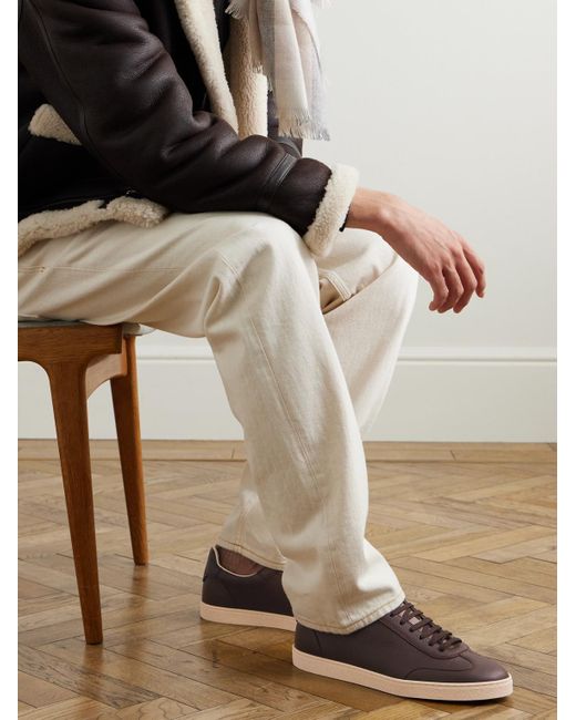 Brunello Cucinelli Brown Coda Di Rondine Leather Sneakers for men