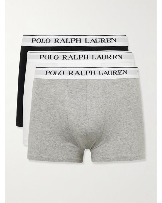 Polo Ralph Lauren Gray Three-pack Stretch-cotton Jersey Boxer Briefs for men