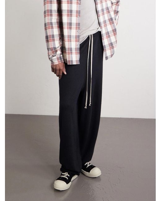 Rick Owens Black Frayed Denim High-top Sneakers for men