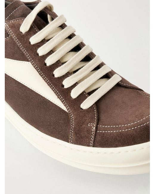 Rick Owens Brown Vintage Full-grain Leather-trimmed Suede And Rubber Sneakers for men
