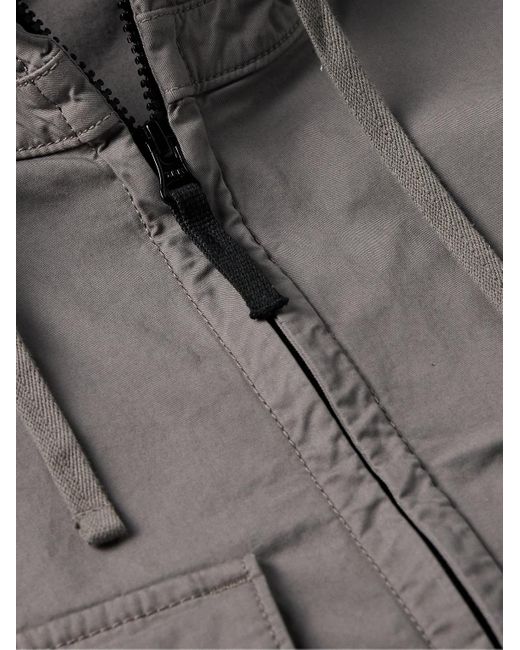Stone Island Kapuzenjacke aus Twill aus einer Supima®-Baumwollmischung mit Logoapplikation in Gray für Herren