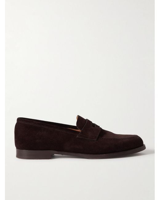 Dunhill Brown Audley Suede Penny Loafers for men