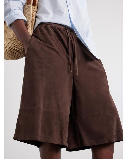 Loewe Brown Paula's Ibiza Suede Casual Shorts for men
