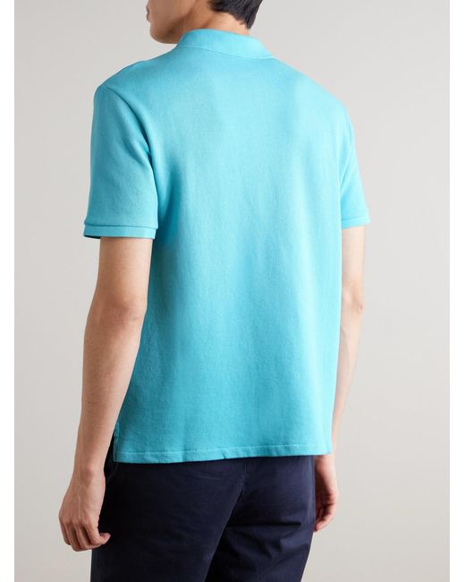 Polo Ralph Lauren Blue Cotton-Blend Jersey Polo Shirt for men