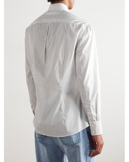 Camicia Slim-Fit di Brunello Cucinelli in White da Uomo