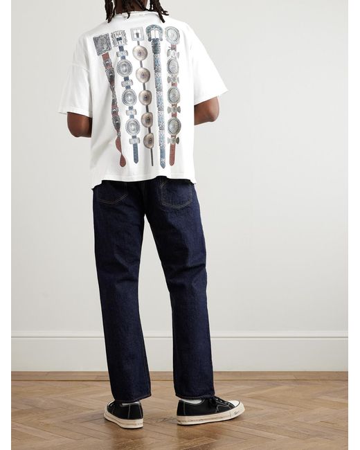 Remi Relief White Belts Printed Cotton-Jersey T-Shirt for men