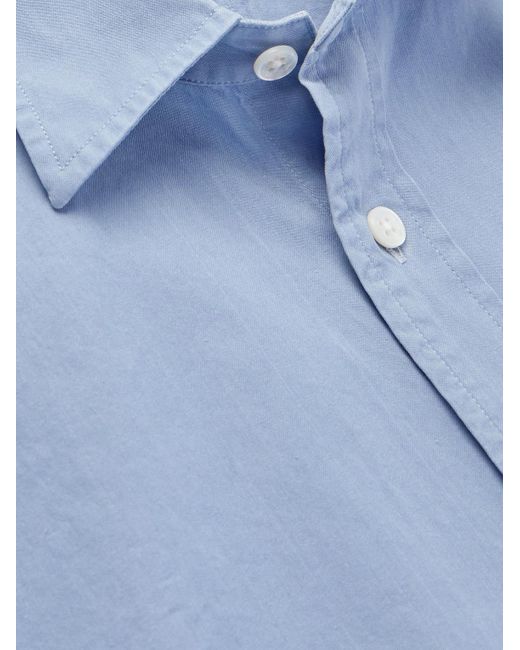 Dunhill Blue Sea Island Cotton-twill Shirt for men