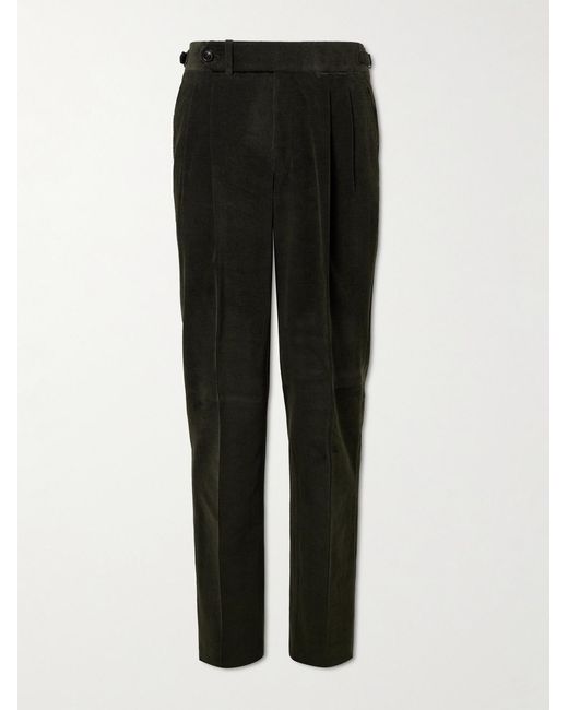 James Purdey & Sons Black Straight-Leg Cotton-Corduroy Trousers for men