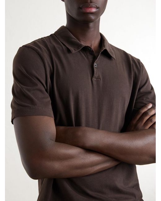 James Perse Black Supima Cotton-jersey Polo Shirt for men