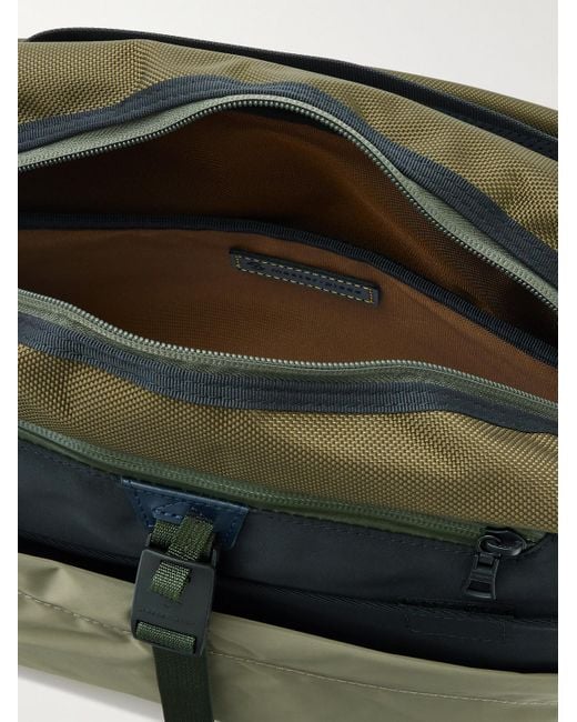 Master Piece Black Scramble Shell And Nylon Oxford Messenger Bag for men