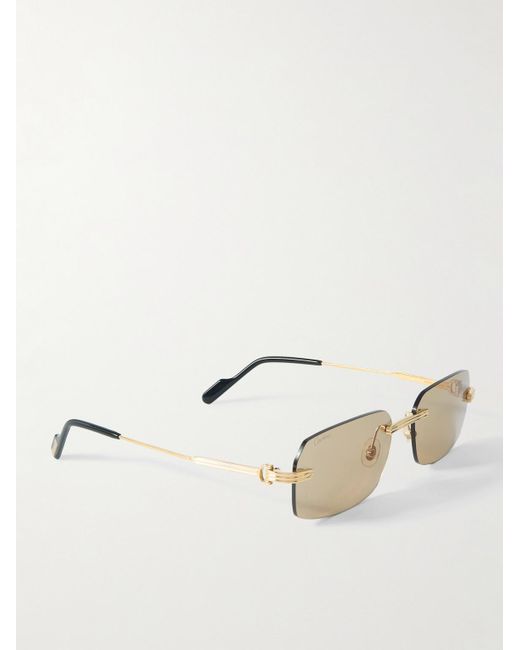 Cartier Natural Rimless Rectangular-Frame-Tone Sunglasses for men