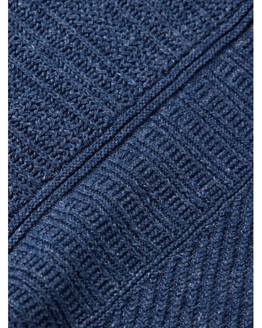 RRL Blue Cotton And Linen-Blend Sweater for men