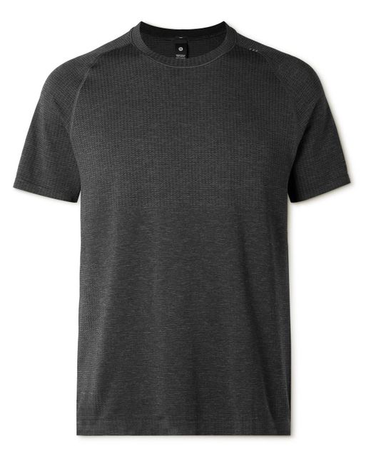 lululemon athletica Black Metal Vent Tech 2.5 Stretch-jersey T-shirt for men
